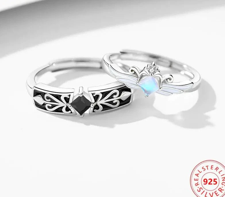 Knight Guardian Princess Crown Couple Rings