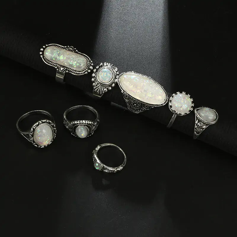 Antique Silver Color Rings Sets